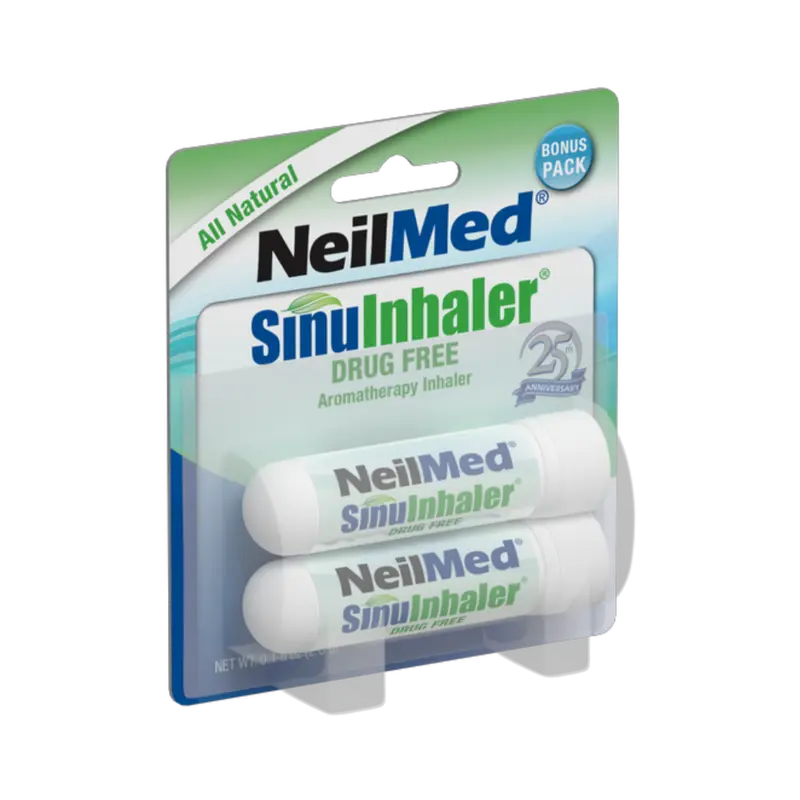 NeilMed SinuInhaler Drug-Free Aromatherapy Nasal Inhaler – All Natural Essential Oil Blend, Bonus 2 Pack