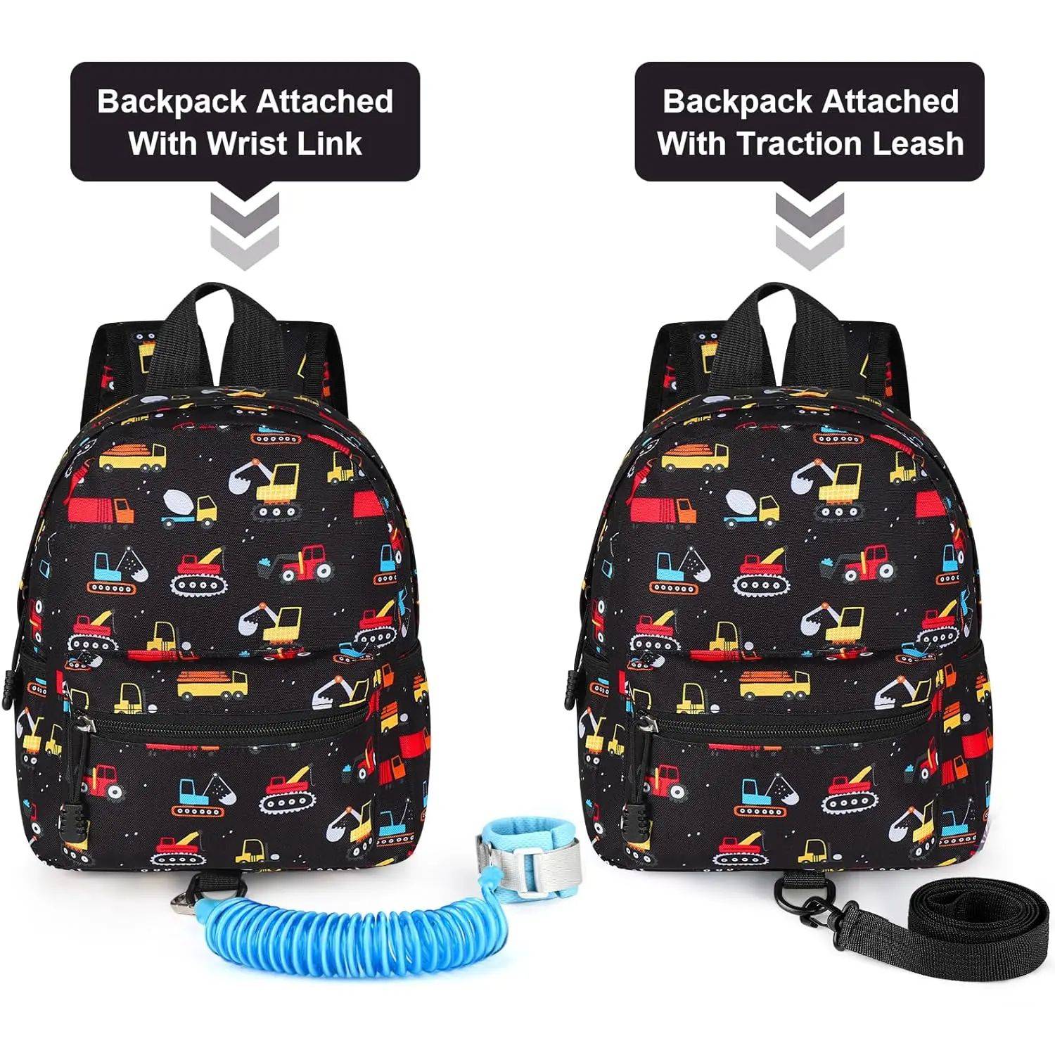 Toddler Backpack with Leash 1-3 Years Old Boys Girls Cute Mini Excavator Anti Lost Wrist Link Travel Small Kids Backpack Harness Black Toddler Backpack with Leash 1-3 Years Old Boys Girls Cute Mini Excavator Anti Lost Wrist Link Travel Small Kids Backpack Harness Black