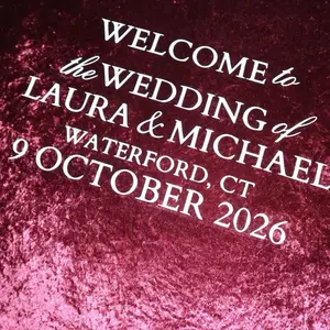 6 ft  Velvet Wedding Welcome or Bar Menu Draping Sign
