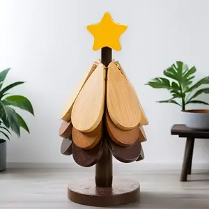 Christmas Tree Potholder Set Heat Resistant 180℃ Celestial Pattern Pot Holders for Kitchen Oven Mitts with Sturdy Base Non Slip Table Mats Holiday Decor