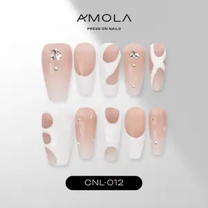 (Buy 2 Get 1) AMOLA Coquette Collection- Press on nails Handmade Press-On Nails [Free Tools with 3M Glue Tabs] Reusable, Long-Lasting, Salon-Quality