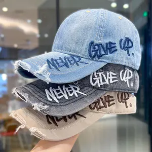 Female 2-Pack Vintage Washed Distressed Baseball Cap, 3D Embroidery, Curved Brim, Sun Protection, Adjustable Hat for Streetwear, Daily Outdoor Sports
