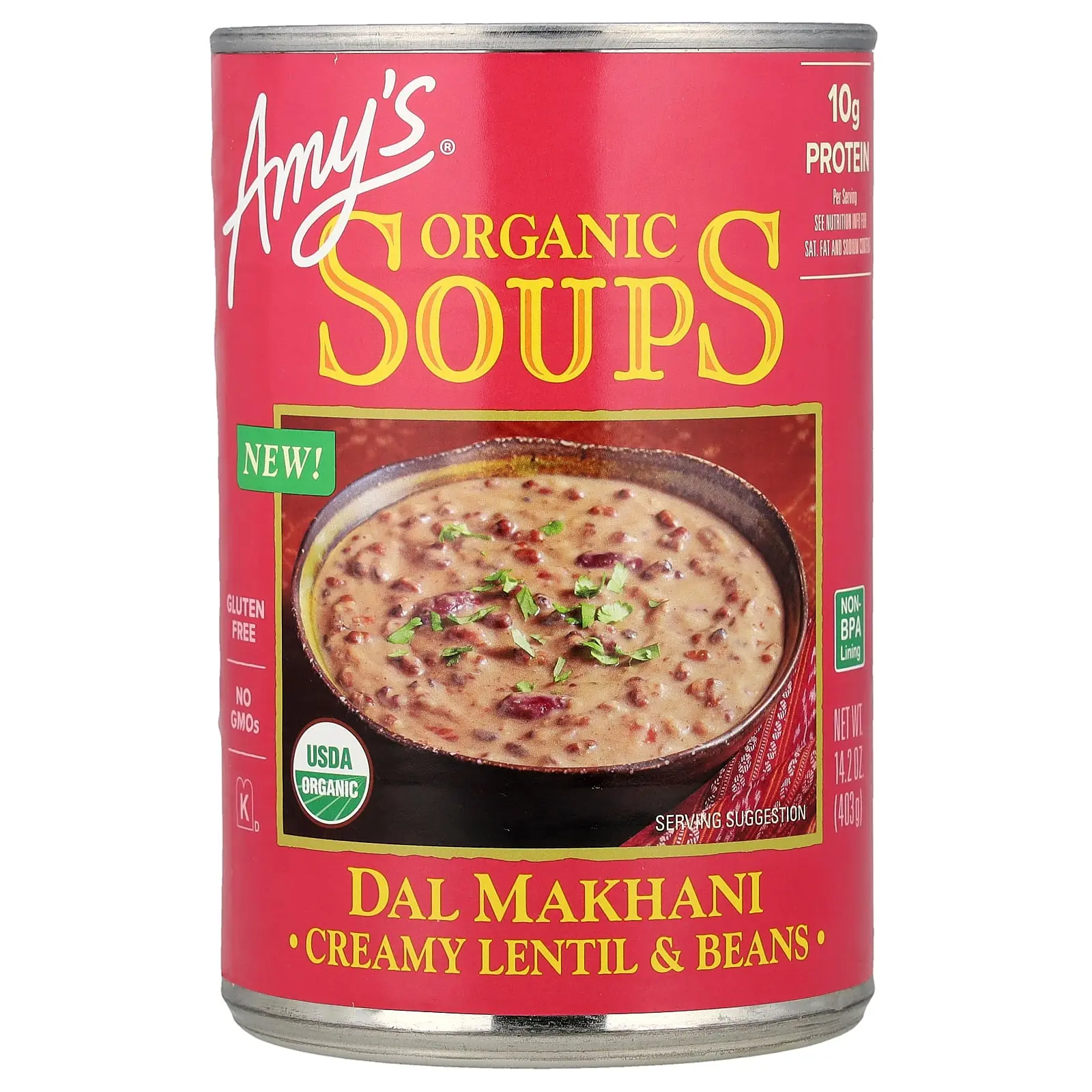 Amy's Organic Soups, Dal Makhani, Creamy Lentil & Beans, 14.2 oz (403 g)