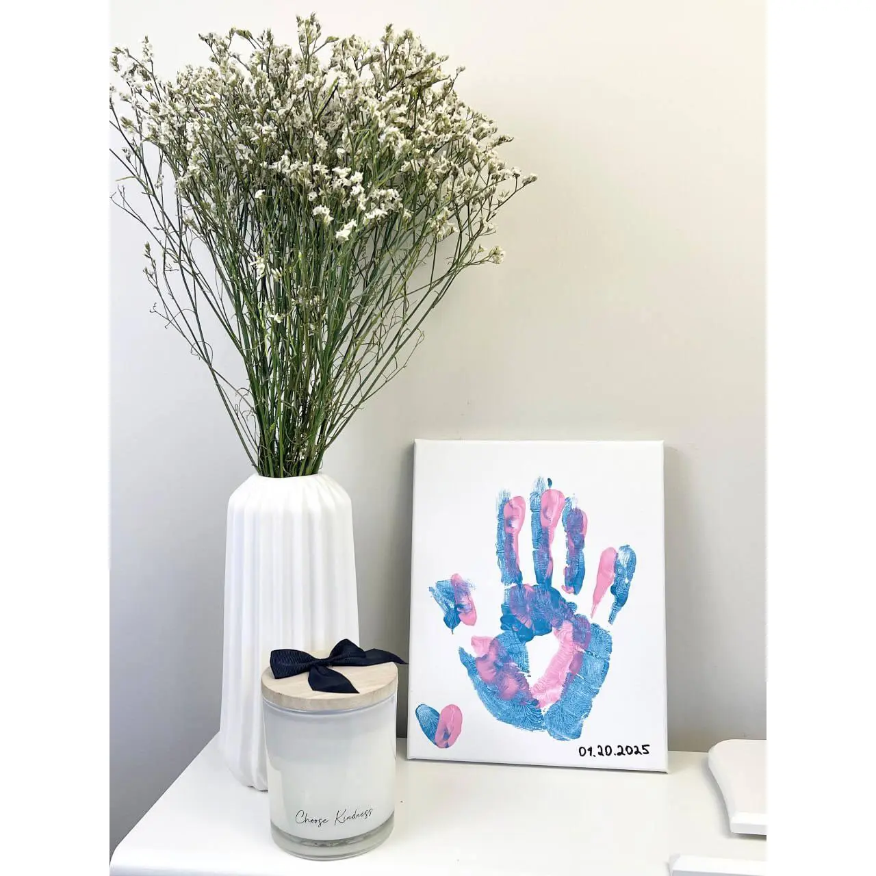 Impritslove® DIY Couples Canvas Handprint Kit   - Includes Canvas, Stencils, and Detailed Instructions for Creative Canvas Art gifts gf handmade art craft supply