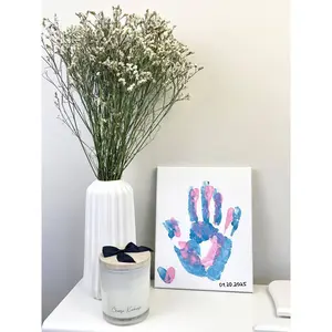 Impritslove® DIY Couples Canvas Handprint Kit   - Includes Canvas, Stencils, and Detailed Instructions for Creative Canvas Art gifts gf handmade art craft supply
