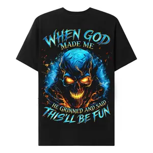Chaosmoda Generation X When God Made Me Custom Year Skull Cotton T-shirt | Breathable & Soft Tshirt