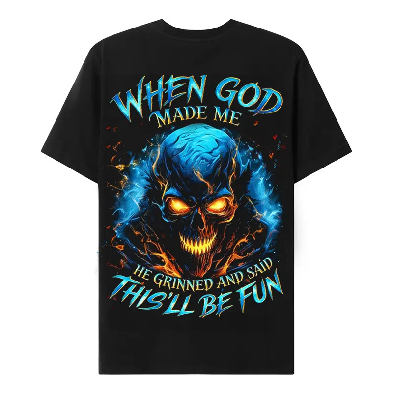 Chaosmoda Generation X When God Made Me Custom Year Skull Cotton T-shirt| Breathable & Soft Tshirt