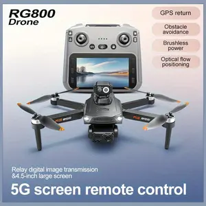 GPS Brushless Drone with 4.5" Screen Remote,drones for adults long range GPS And Return Home, 40 Min Flight(2Batteries), UHD Gimbal & Dual Cameras, 1200m Range, 360° AI Avoidance, Brushless Motors, Travel Case, Wi-Fi FPV, Beginner To Pro [Gift Ready