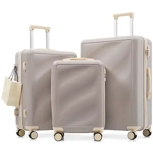 3 Piece Hard Shell Travel Luggage Set 20 24 28 Inch Carry On and Checked Suitcases with 4 Hooks TSA Lock Spinner Wheels Dusty Purple