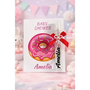 Personalized Donut Baby Shower Favors - Custom Sweet Treat Birthday Spray Bottle Gift