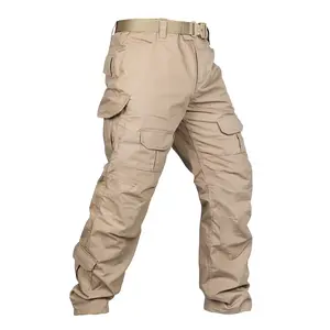 Men's Tactical Cargo Pants - Ripstop Work Pants with 10 Pockets & Hook Loop Closure for Outdoor Hiking & Work Wear