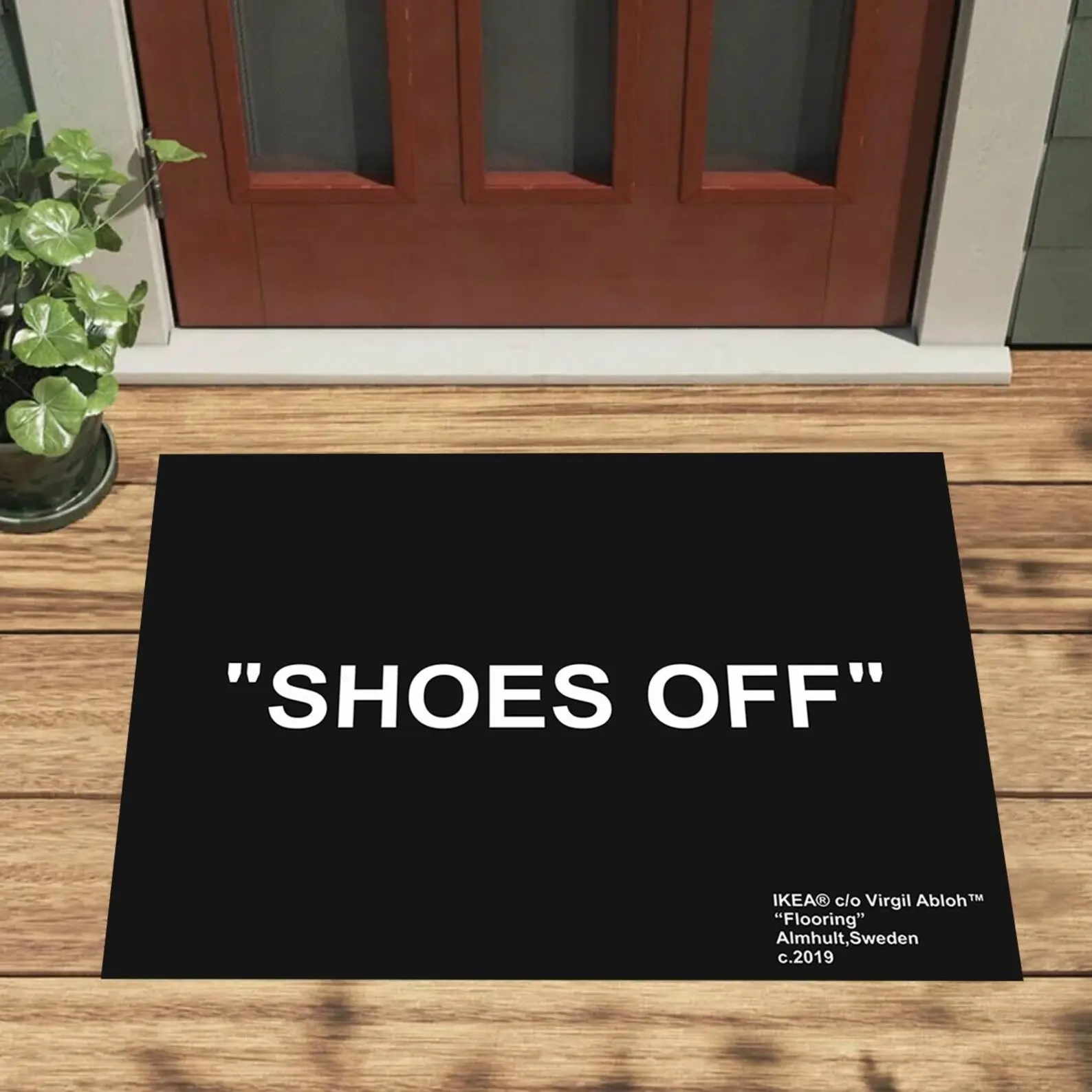 Shoes Off Doormat, Black & White Modern Welcome Mat, Virgil Abloh Style, Modern Welcome Mat, Hypebeast Home Decor, Funny Welcome Mat,NonSlip