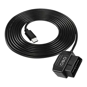 OBD Power Cable for Dash Camera Type C OBD2 Power Cable Adapter Hardwire Charger Cable with Switch Button Connector Charger 24 Hours Surveillance for Dash Camera GPS DVR - 3.5M
