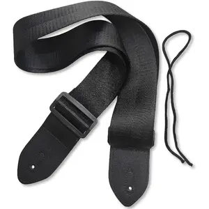 Black Guitar Strap, Minimalist Adjustable Guitar Straps Universal Fit for Acoustic/Electric/Bass Guitars, Comfortable Durable Headstock Tie for Secure Hold