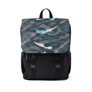 Blue, White, and Gray Camo Shoulder Backpack