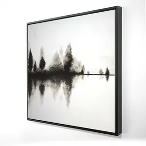 212 MAIN Minimalist Framed Canvas Wall Artwork - 24x24 in. White Trees Nature Print, Artistic Home Decor, Decoration