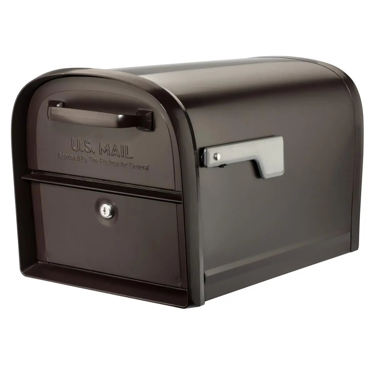 212 MAIN 6300RZ Large Rubbed Bronze 360-Degree Post Mount Locking Mailbox, Weatherproof, Dual Doors, Parcel Lock, Oasis Design