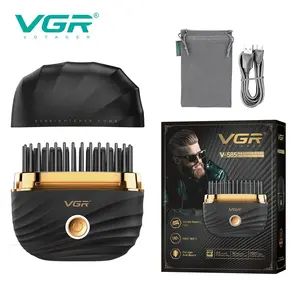 VGR V-585 Beard Straightener Comb for Men, Heated Hair Straightener Comb for Hair and Beard, Portable Electric Hot Comb with 2 Temperature Settings, Type-C Rechargeable Beard Styling Brush