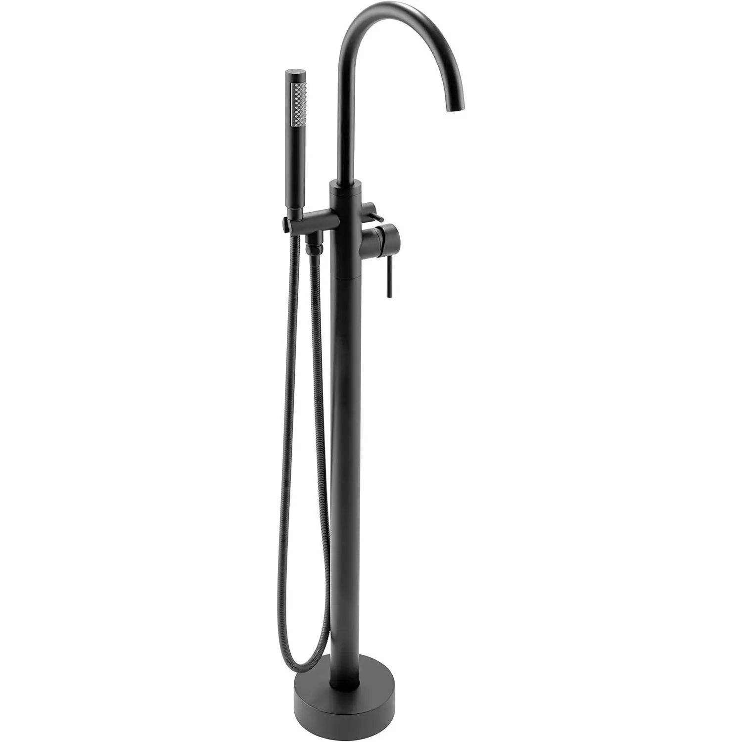 AKDY 46 Freestanding Bath Tub Filler Faucet with Wand - Matte Black Finish