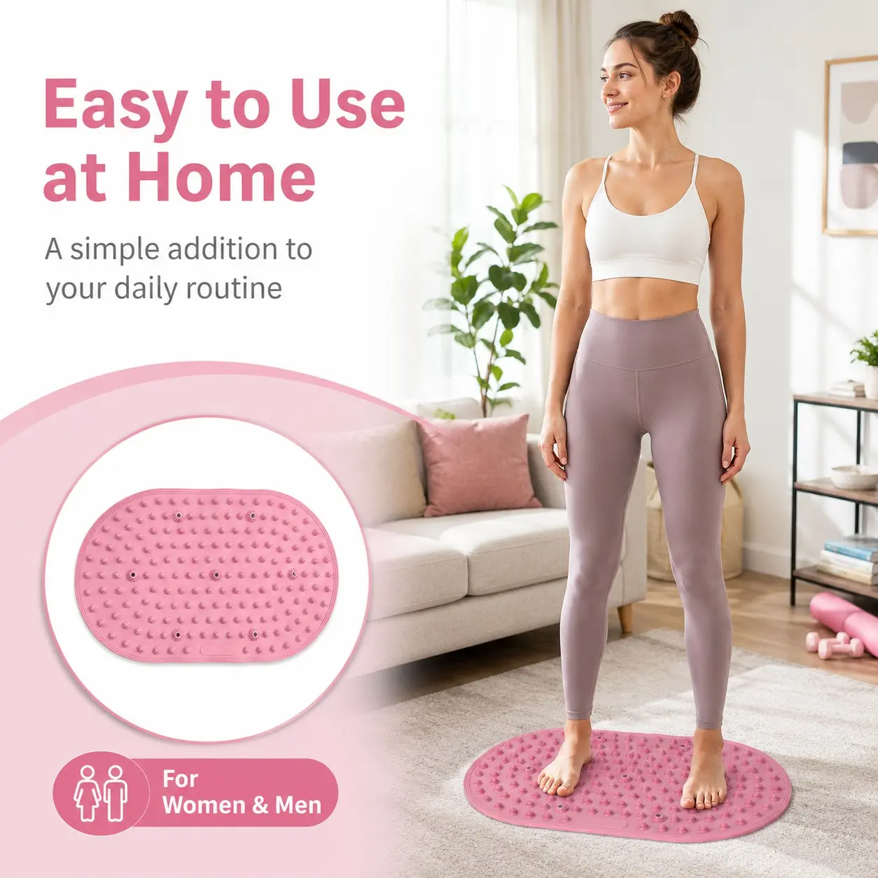 Soft Silicone Textured Fitness Mat - Non-Slip Home Workout Accessory for ft Training, Balance Exercises - Portable for Men, Women - Festive & Party Favor Gift