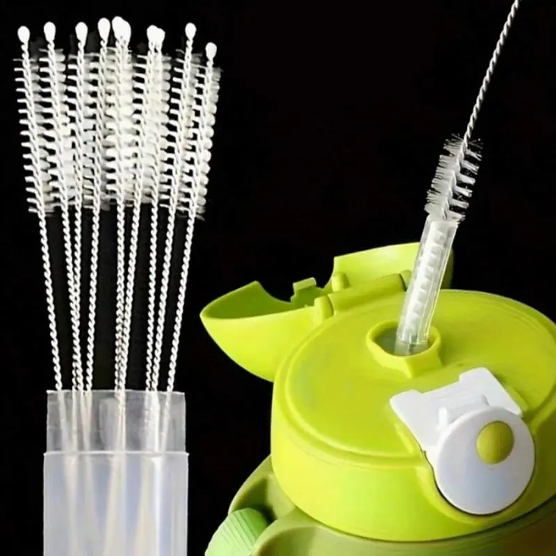 Soft Gentle Stainless Steel Bottle Cleaning Brush, Long Straw Brush, Nylon Tube Cleaner, Versatile cleaning tools, brushes for straws, Suitable for Straws, Test Tubes, Narrow Neck Bottles, Drinkware, Brushing, Cleaning Kit
