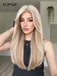 13x6 Lace Front Wig, Medium Length, Natural Look for Daily Wear & Cosplay, Fall Winter Season, Synthetic Material Wigs