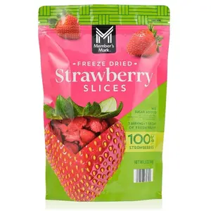 Member's Mark Freeze Dried Strawberry Slices 3 oz 100% Fresh Fruit No Sugar Added Snack
