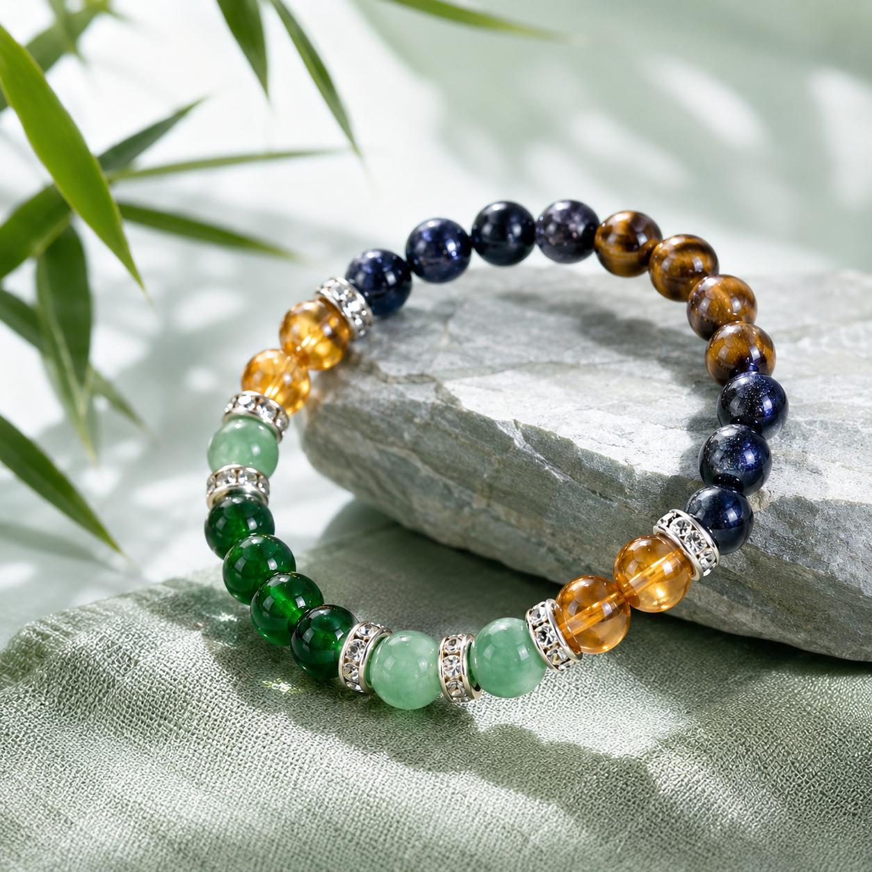 Money Bracelet with Black Onyx and Tiger's Eye - Luck Bracelet - Attract Wealth, Abundance and Prosperity Crystals And Healing Stones Lucky Bracelet Jewelry Bracelet Crystal Gemstone Bracelet Exquisite Bracelet High Quality Bracelet Crystals Bracelets