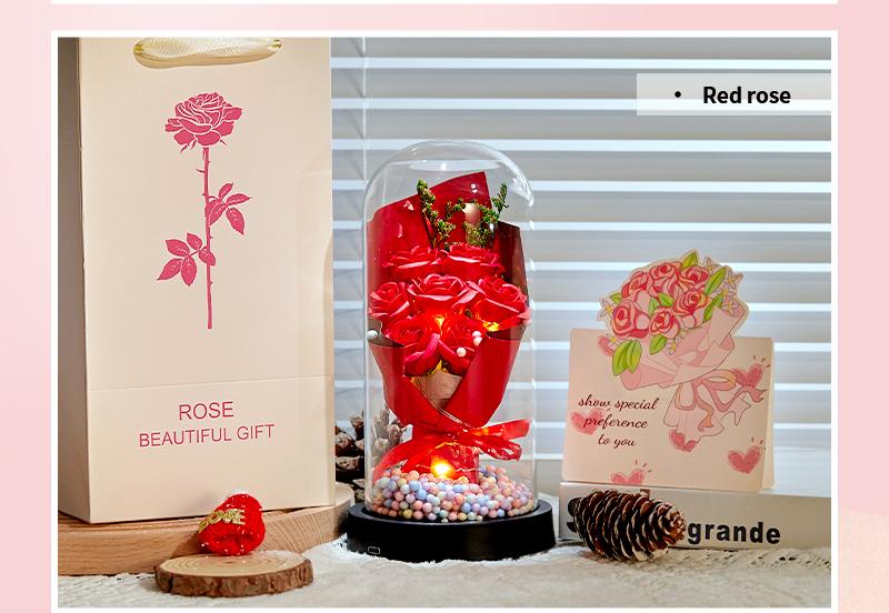 Birthday Rose gifts for Her,Women's history month Flowers gifts for Mom Women Girlfriend,Mother's day gifts for Women,Valentines gifts for wife,Colorful Light Up Rose in A Glass Dome,Anniversary Christmas roses gift for wife daughter