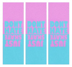 3PK Fingerboard Skate Grip Tape, "Don't Hate, Just Skate" Cotton Candy Colorway Edition - 38mm x 114mm
