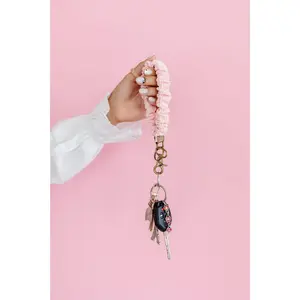 Rose Corduroy Scrunchie Keychain