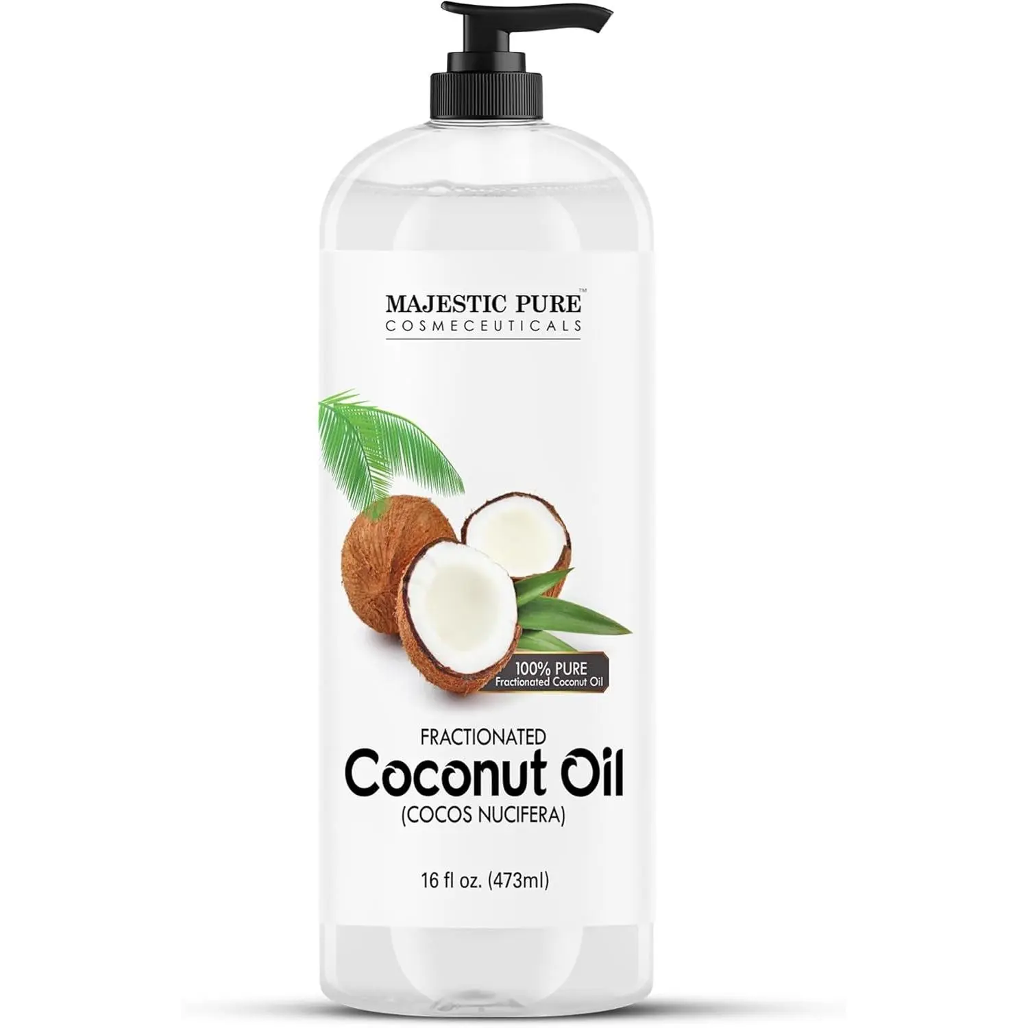 Fractionated Coconut Oil - Relaxing Massage, Liquid Carrier Oil for Diluting Essential Oils - Skin, Lip, Body & Hair Moisturizer & Softener - 16 fl oz