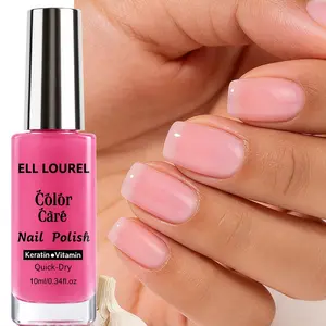 ELLE LOUREL 10ml Jelly Nude Pink Nail Polish: Long-lasting and fade-resistant, this keratin-enriched, quick-drying formula glides on smoothly and is perfect for creating a spring-inspired manicure.