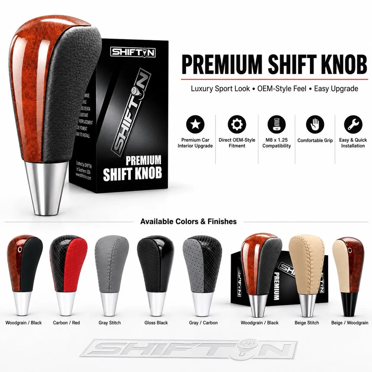 SHIFTIN Gear Shift Knob for Toyota Avalon Yaris 4Runner Sienna Camry Tacoma Rav-4 Matrix Corolla Venza & Lexus ES GS IS LS LX RX SC