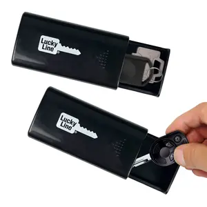 Lucky Line Jumbo Plus Magnetic Key Hider 2 Pack - Extra Large Durable Black Plastic Case with Strong Magnet for Emergency Use Car Interior Accessory