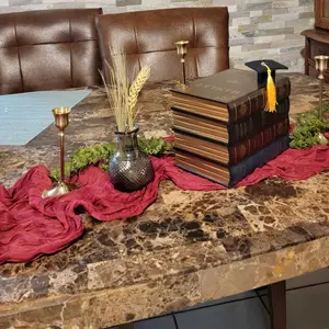 Elegant Cheesecloth Table Runner 10ft 21x120" for Wedding Party Bridal Shower Thanksgiving Christmas Decoration Rustic Romantic Long Tablecloth Vintage Farmhouse Tablecloth