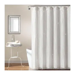 Night Sky String Thread w/Lining Shower Curtainby Lush Decor