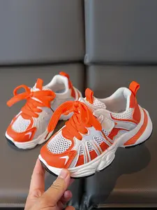 Girls' Colorblock Casual Sports Shoes, Casual Trainers, Sneakers, Breathable Mesh Upper, Shock Absorbing Thick Sole, Easy Wear, Spring Summer