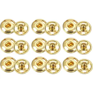 Set Sewon Snap Buttons //mm Metal Snap Fastener Buttons Fastener PressStud Cls for Closure Purse Handbag Clothes Sewing Craft, Gold