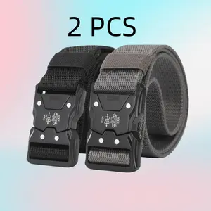 2 PCS Elastic Braided Belt for Women - Unisex Stretch Woven Fabric Belt for Jeans
