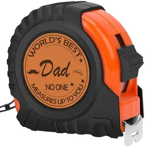 Christmas Gift for Dad, Genuine Leather Engraved 25 Ft Tape Measure, Stocking Stuffer for Men, Father's Day Birthday Present