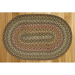 212 MAIN Capitol Earth 03-051 Fir-Ivory Durable Decorative Area Rug - Natural Jute Fiber Weave, Fireproof Hearth Safe, Indoor Braided Design, Decorative Rugs
