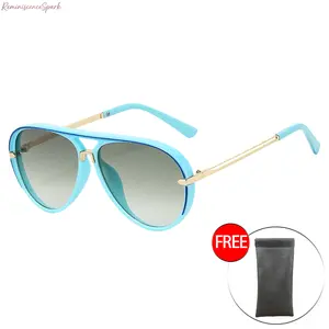 Unisex Retro Aviator Sunglasses + Magnetic Leather Pouch. 2026 trendy style with gradient lenses, ultra-light frames and UV400 shielding. Ideal for street wear, traveling, outdoor moments and daily styling.