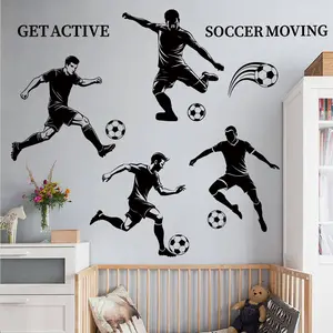 World Cup Football Stickers Set, 10.3x10.3 Inch Window Decals, Fan Support Decor for Living Room Bedroom Party, Easy Apply No Residue