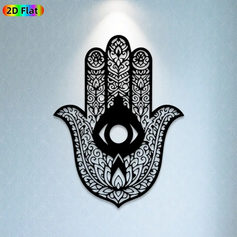 1pc Hamsa Hand Metal Wall Art, Intricate Hamsa Hand Statue Mural, Ideal Gift for New Year, Housewarming, Hamsa Decor Enthusiasts, Rust-Resistant Metal Wall Decor Wall Sculptures,  Unique Spiritual Home Decor
