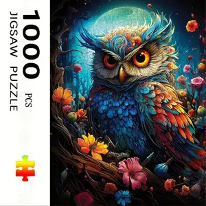 1000 Piece Owl Theme Puzzle, Large Adult Family Interactive Toy, DIY Home Decor Brain Challenge, Holiday Scene, Perfect Gift, Jigsaw Puzzle