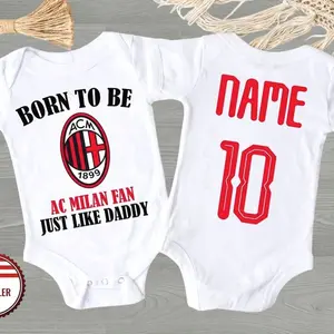 Born To AC Milan Bodysuit, AC Milan Fan Baby Shirt, Christmas Gift, New Year Gift, Birthday Gift, Gift For Him Gift For Her