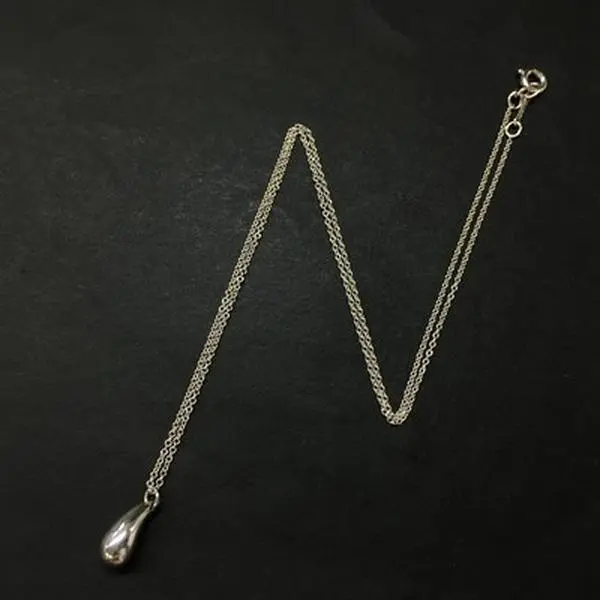 Pre-owned Tiffany&Co. Silver 925 Peretti Teardrop Pendant Necklace 12527265151/658196
