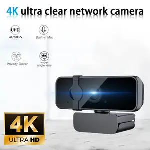 USB Webcam, 4K Resolution Webcam with Auto Focus, Plug & Play Webcam for Online Meeting & Virtual Event, Webcam for High Quality Video Live