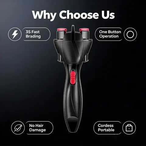 Automatic Electric Hair Braiding Machine, Hair Curler Iron for Personal Beauty & Care Appliance Use, Automatic Hair Styler, Hair Curler Automatic Rotating